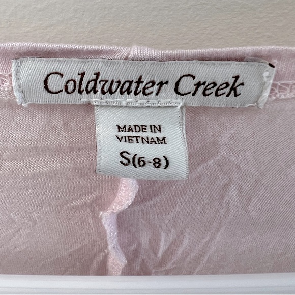 Coldwater Creek Open Waterfall Button Roll Tab Cardigan Pale Pink Size S (6-8) - Picture 7 of 15